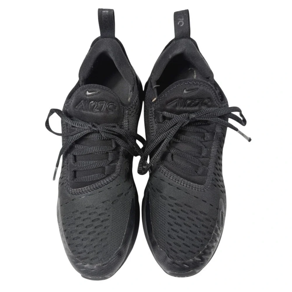 Nike Air Max 270 Triple Black Sneakers BQ5776-001 Womens 7.5 / 6Y Running Shoes